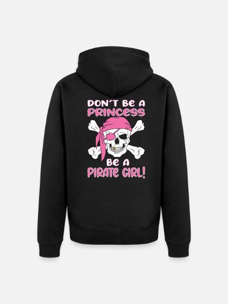 Pas de princesse pirate fille - Veste à capuche bio Premium Unisexe - noir
