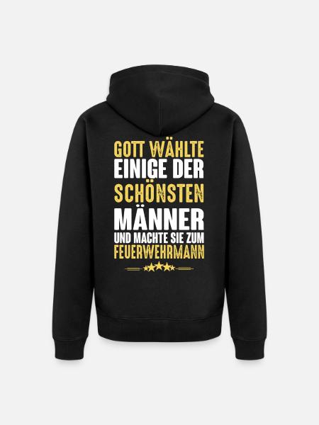 Feuerwehrmann - Unisex Premium Bio Zip Hoodie - Schwarz