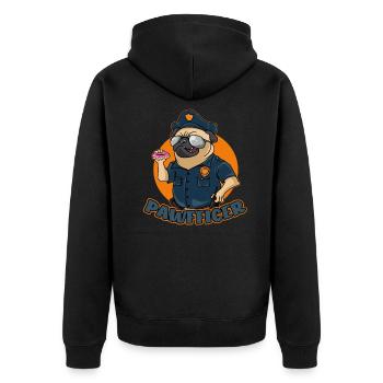 Pawfficer The Donut Police Dog - Unisex Premium Organic Zip Hoodie - black - Back - Nico (187cm)