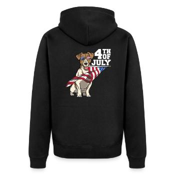 Beagle Dog 4 July America Independence Gift - Unisex Premium Organic Zip Hoodie - black - Back - Nico (187cm)