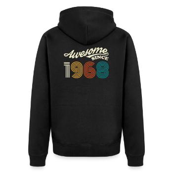 Vintage 1968 68 Anniversaire Rétro Millésime cadeau - Veste à capuche bio Premium Unisexe - noir - Dos - Nico (187cm)