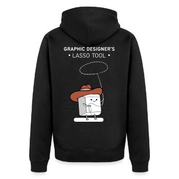 Designerin Grafiker Grafik Designer Künstler - Unisex Premium Bio Zip Hoodie - Schwarz - Hinten - Nico (187cm)