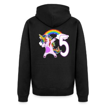 Dabbing Licorne J’ai 5 ans - Veste à capuche bio Premium Unisexe - noir - Dos - Nico (187cm)