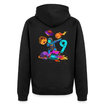 Astronaut In Space 9th Birthday - Unisex Premium Organic Zip Hoodie - black - Back - Nico (187cm)