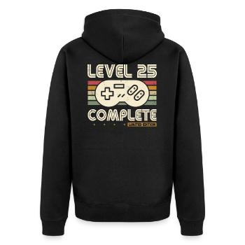 25ème anniversaire niveau 25 Complete 25 ans cadeau - Veste à capuche bio Premium Unisexe - noir - Dos - Nico (187cm)