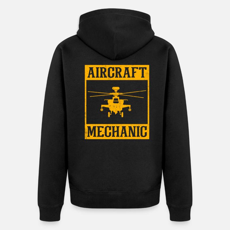 Mécanicien d’aéronefs mécaniciens aéronautiques - Veste à capuche bio Premium Unisexe - noir
