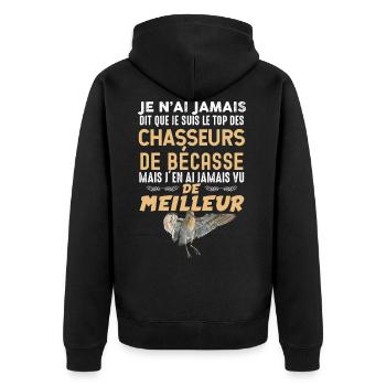 Chasse de bécasse le meilleur c'est moi - Veste à capuche bio Premium Unisexe - noir - Dos - Nico (187cm)