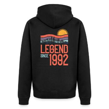 Birthday 1992 92 Vintage Retro Vintage Gift - Unisex Premium Organic Zip Hoodie - black - Back - Nico (187cm)