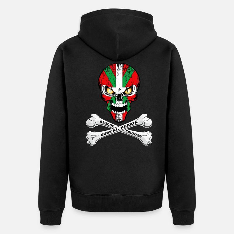 Basque skull - Veste à capuche bio Premium Unisexe - noir