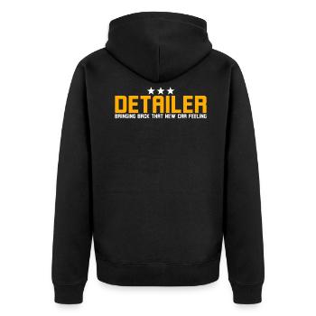 Car conditioner bingen new car feeling - Unisex Premium Organic Zip Hoodie - black - Back - Nico (187cm)