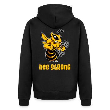 Bee strong - Veste à capuche bio Premium Unisexe - noir - Dos - Nico (187cm)