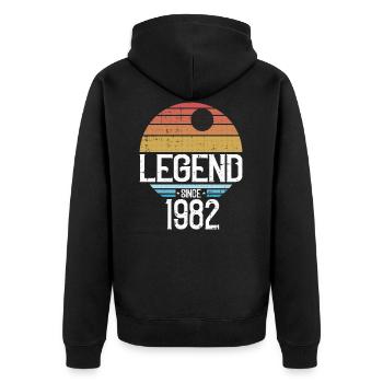 Vintage 1982 82 Anniversaire Rétro Millésime cadeau - Veste à capuche bio Premium Unisexe - noir - Dos - Nico (187cm)