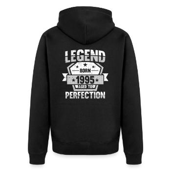 Birthday 1995 95 Vintage Retro Vintage Gift - Unisex Premium Organic Zip Hoodie - black - Back - Nico (187cm)