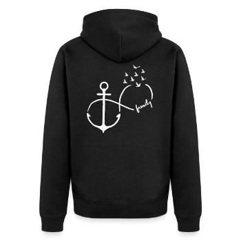 Infinie Famille oiseaux volants Ancre - Veste à capuche bio Premium Unisexe - noir - Dos - Nico (187cm)