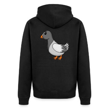 Taube - Unisex Premium Bio Zip Hoodie - Schwarz - Hinten - Nico (187cm)