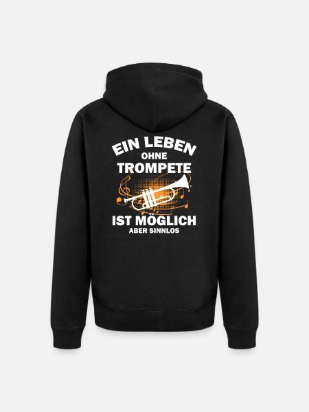Trompete Trompeter - Unisex Premium Bio Zip Hoodie - Schwarz