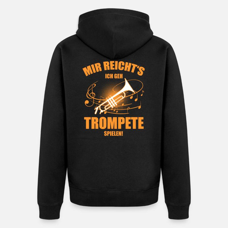 Trompete Trompeter - Unisex Premium Bio Zip Hoodie - Schwarz