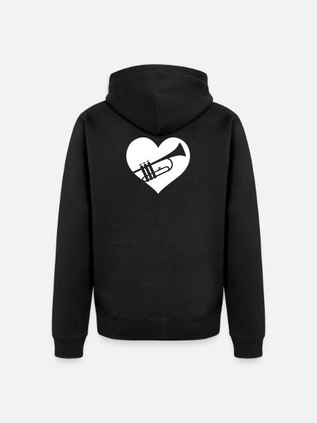 Trompete Trompeter - Unisex Premium Bio Zip Hoodie - Schwarz