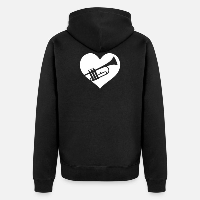 Trompete Trompeter - Unisex Premium Bio Zip Hoodie - Schwarz