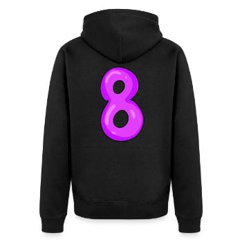 8 - Unisex Premium Organic Zip Hoodie - black - Back - Nico (187cm)