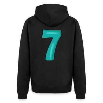 Nummer 7 - Unisex Premium Bio Zip Hoodie - Schwarz - Hinten - Nico (187cm)