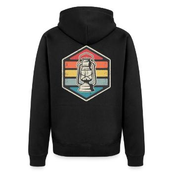 Oil Lamp - rétro camping - Veste à capuche bio Premium Unisexe - noir - Dos - Nico (187cm)