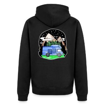 Camping-car Mountain Mountains Camping Camper - Veste à capuche bio Premium Unisexe - noir - Dos - Nico (187cm)