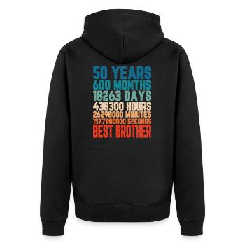 50 ans Meilleur Frère Frère Mois Dire Cadeau - Veste à capuche bio Premium Unisexe - noir - Dos - Nico (187cm)