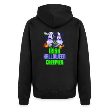Creepies irlandais d’Halloween - Veste à capuche bio Premium Unisexe - noir - Dos - Nico (187cm)