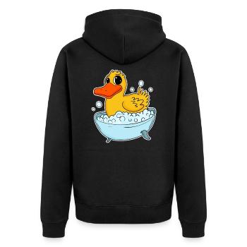 Canard en plastique - Veste à capuche bio Premium Unisexe - noir - Dos - Nico (187cm)