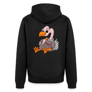 Famille des vautours - Vautour avec bébé - Motif vautour - Veste à capuche bio Premium Unisexe - noir - Dos - Nico (187cm)