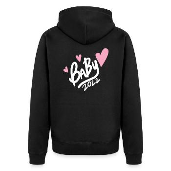 Baby 2022 - Neugeborenes 2022 - Unisex Premium Bio Zip Hoodie - Schwarz - Hinten - Nico (187cm)