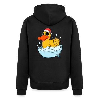 Canard de bain Noël - Veste à capuche bio Premium Unisexe - noir - Dos - Nico (187cm)