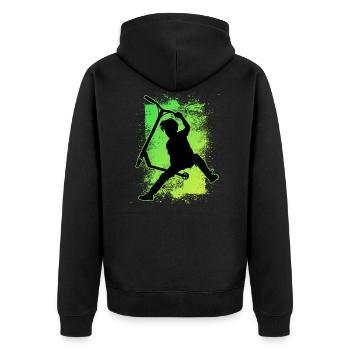 Freestyle Roller - Unisex Premium Bio Zip Hoodie - Schwarz - Hinten - Nico (187cm)