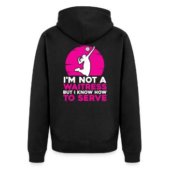 Volleyball Beach Volleyball - Unisex Premium Organic Zip Hoodie - black - Back - Nico (187cm)