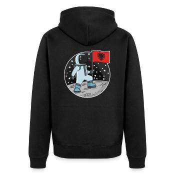 Astronaute avec drapeau Albanie - Veste à capuche bio Premium Unisexe - noir - Dos - Nico (187cm)