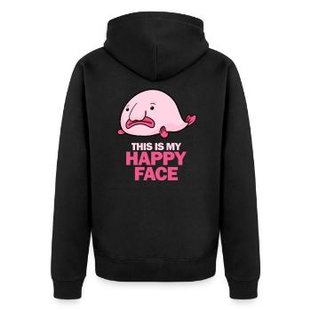 Blobfish - Unisex Premium Organic Zip Hoodie - black - Back - Nico (187cm)
