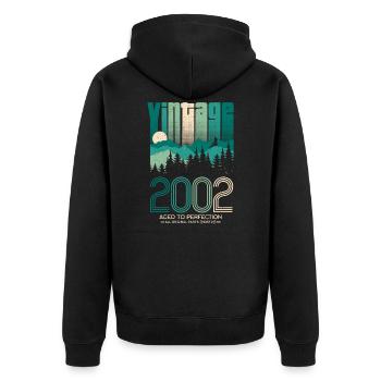 Millésime 2002 20ème anniversaire Vingt ans - Veste à capuche bio Premium Unisexe - noir - Dos - Nico (187cm)