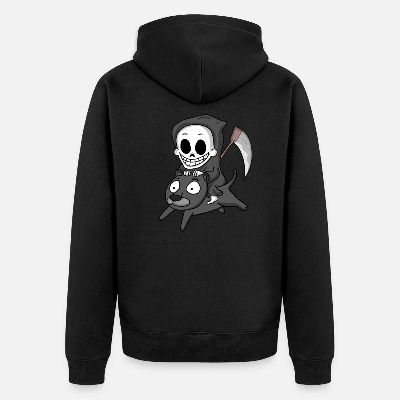 Sensenmann und Schwarzer Panther - Unisex Premium Bio Zip Hoodie - Schwarz
