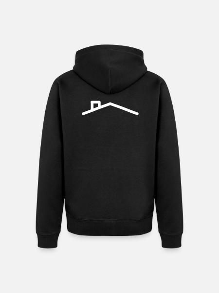 House Roof - Unisex Premium Organic Zip Hoodie - black