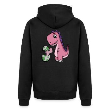Dinosaures avec bébés dinosaures - Veste à capuche bio Premium Unisexe - noir - Dos - Nico (187cm)
