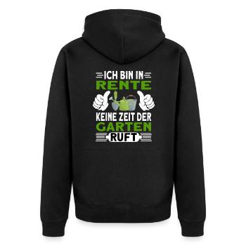 Rente Garten Rentner Gärtner Hobbygärtner - Unisex Premium Bio Zip Hoodie - Schwarz - Hinten - Nico (187cm)