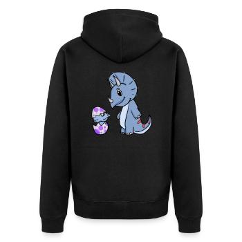 Dinosaures avec bébés dinosaures - Veste à capuche bio Premium Unisexe - noir - Dos - Nico (187cm)