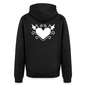 Ange du cœur - Veste à capuche bio Premium Unisexe - noir - Dos - Nico (187cm)