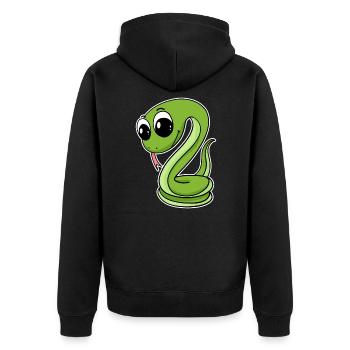 Green Snake - Unisex Premium Organic Zip Hoodie - black - Back - Nico (187cm)