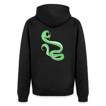 Schlange - Unisex Premium Bio Zip Hoodie - Schwarz - Hinten - Nico (187cm)