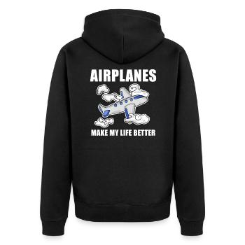 Avion - Veste à capuche bio Premium Unisexe - noir - Dos - Nico (187cm)