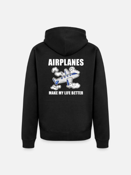 Avion - Veste à capuche bio Premium Unisexe - noir