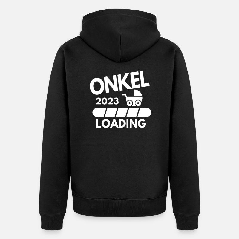 Onkel 2023 - Onkel werden - Unisex Premium Bio Zip Hoodie - Schwarz