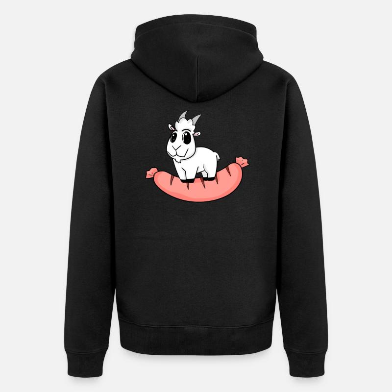 Saucisse Chèvre Chèvre - Veste à capuche bio Premium Unisexe - noir